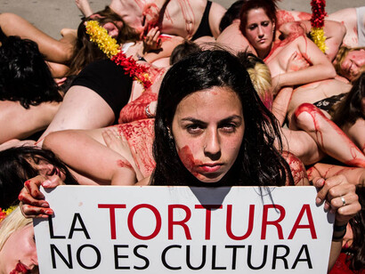Protesta en contra de las corridas de toros