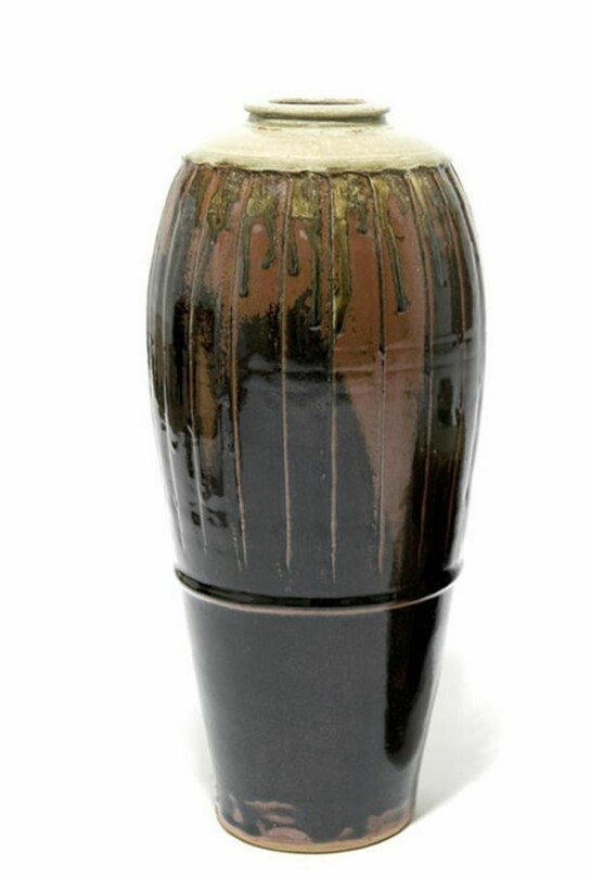 Jim Malone, Tall Bottle, tenmoku and ash glaze