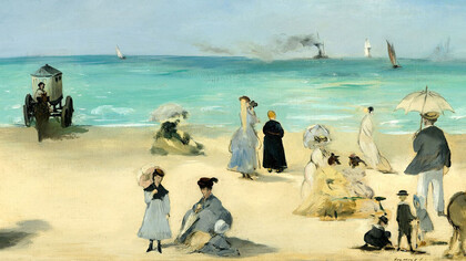 Édouard Manet (Parigi 1832 – 1883). Sulla spiaggia, Boulogne-sur-Mer (On the Beach, Boulogne-sur-Mer), 1869. Olio su tela, 32,4x65,4 cm. Virginia Museum of Fine Arts, Collection of Mr. and Mrs. Paul Mellon, 85.498. Image © Virginia Museum of Fine Arts.

