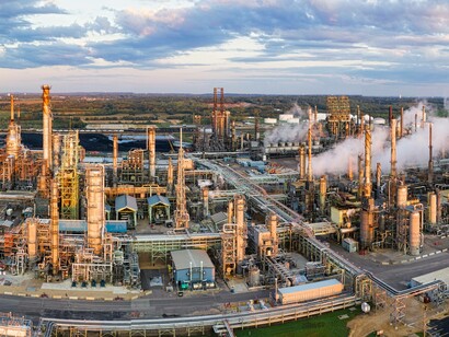 One of the largest oil refineries in the world in Odesʹkyy Npz, Ukraine