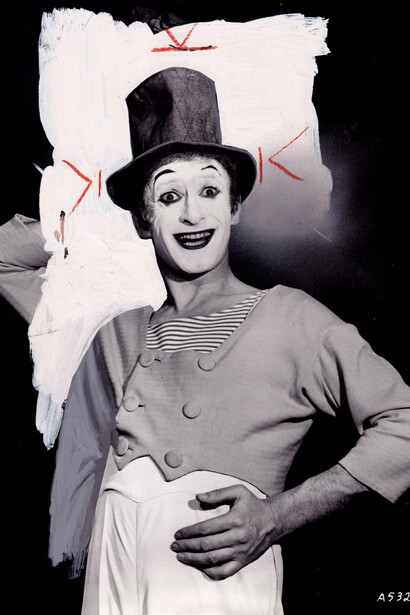Marcel Marceau, 1972, Tirage argentique vintage retouché à la main, 20 x 25 cm, Pièce unique, Courtesy Argentic