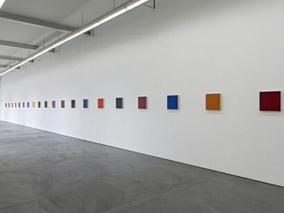 Marcia Hafif, Exhibition view. Courtesy of Kunsthaus Baselland 