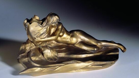 Maurice Bouval (1863-1916), Femme au pavot, 1900, ink, gilded bronze with brown patina, 12 x 27 x 13.7 cm, Arwas Archives, Photo credit: Pete Huggins