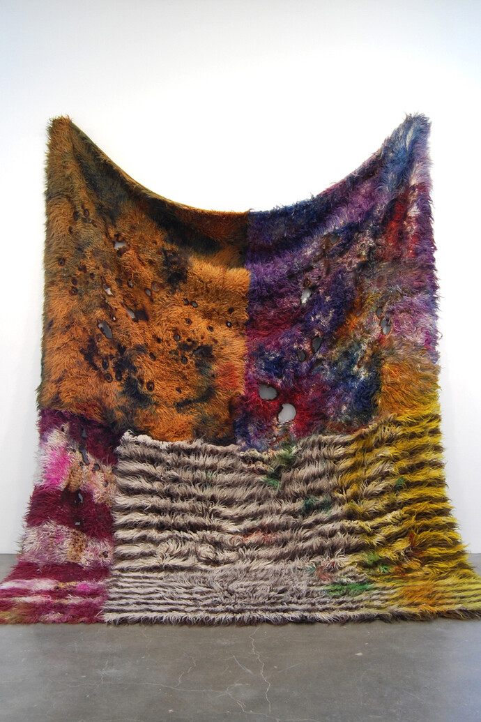 ANNA BETBEZE
Playtime, 2015
Acid dyes, ash on wool
144 x 118 in.
Courtesy: The Artist and Kate Werble Gallery, NYC.