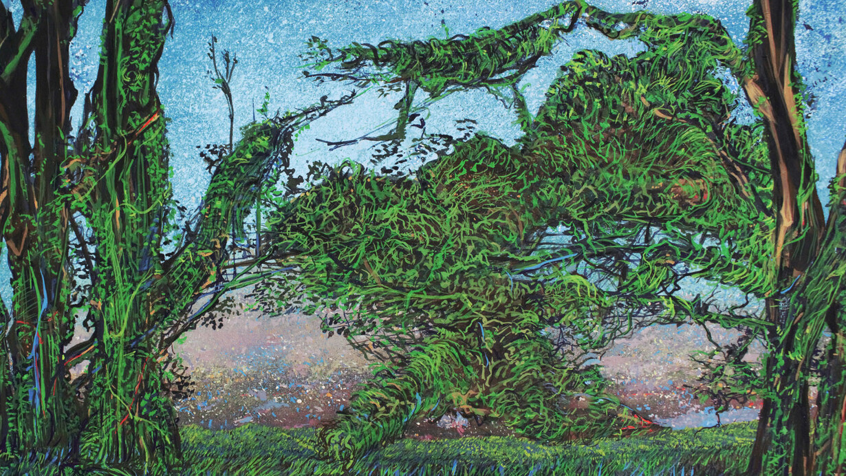 Paula Pohli, Green in Blue tempera