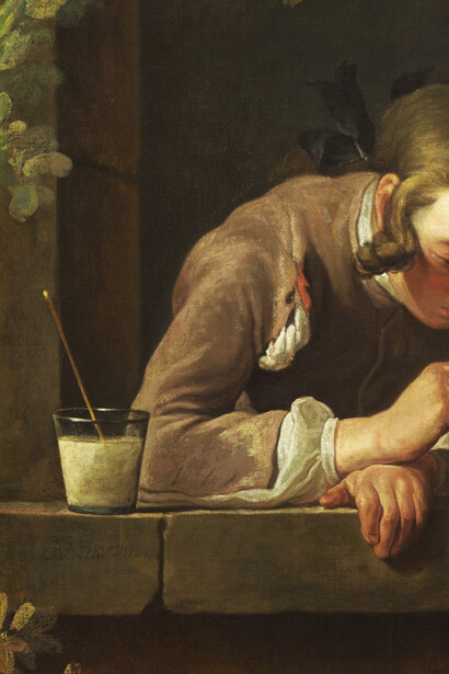 Jean-Baptiste Simeon Chardin, Pompas de jabón (detalle), 1733-34