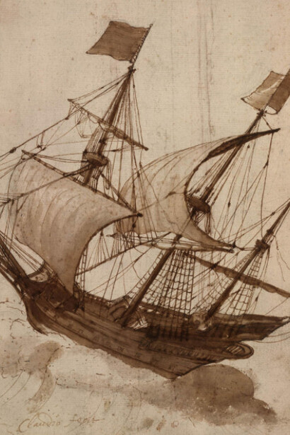 Claude Lorrain (1604/05–1682), Schiff im Sturm, um 1638