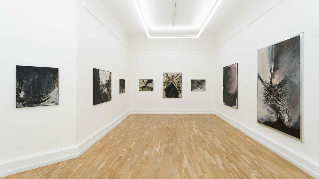 Rafael Canogar, Imprints (Paintings 1958 - 1962), exhibition view. Courtesy of The Mayor Gallery