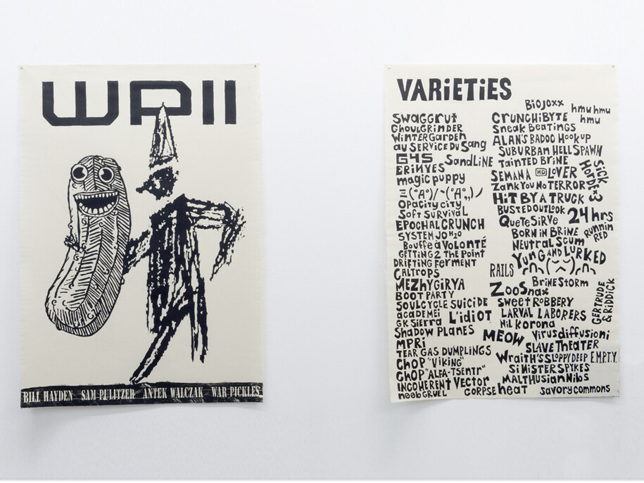 Bill Hayden, Sam Pulitzer, Antek Walczak, WP II & Varieties, 2014, 2 woodcut prints on japanese mulberry paper, 2 x (106,5 x 74 cm), © photo Marc Domage, courtesy Air de Paris, Paris
