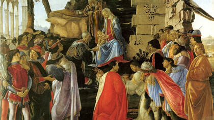 L'Adorazione dei Magi di Botticelli, particolare

