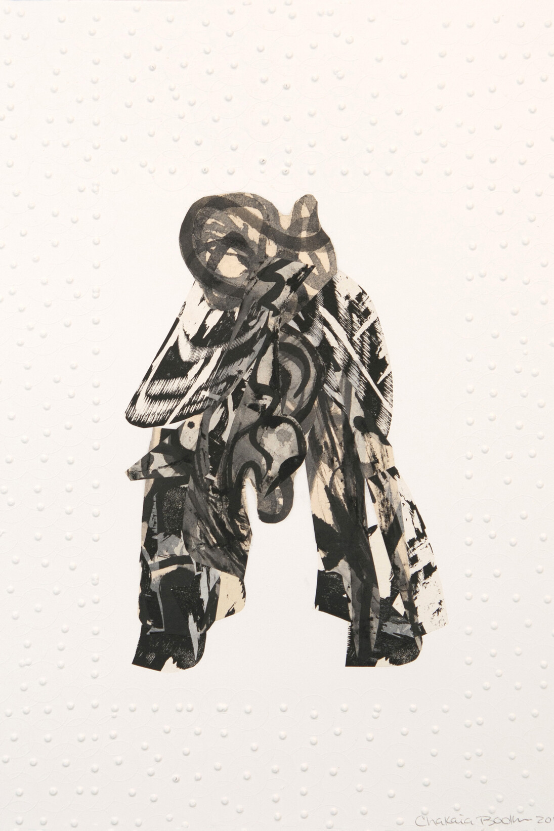 Chakaia Booker, Untitled, 2014, Woodcut, Handpainting, Embossing, 19.75 x 14 inches