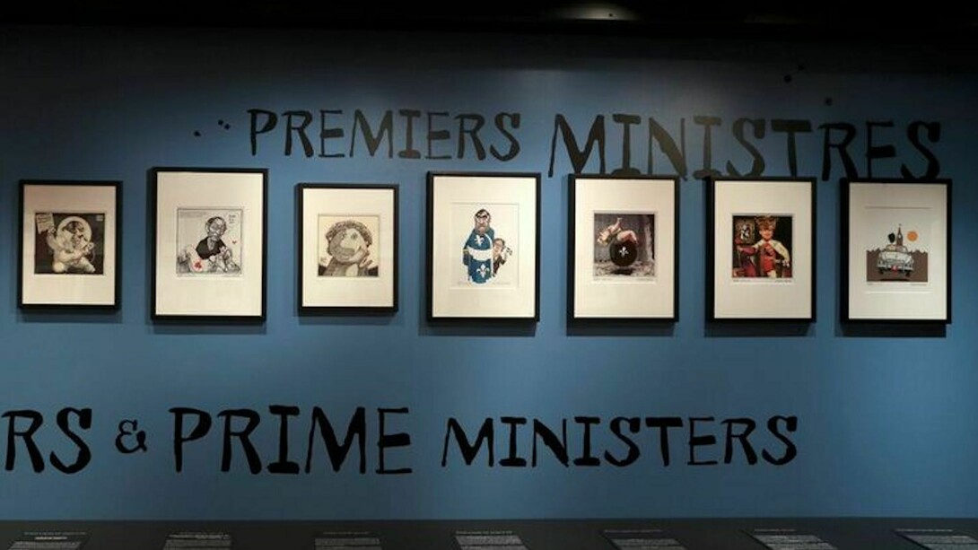 Aislin: 50 Years of Cartoons, Exhibition view. Courtesy of McCord Museum