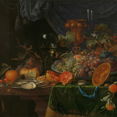 Abraham Mignon, Natura morta con frutta e ostriche, tra il 1660 e il 1679