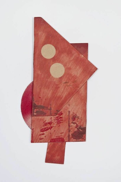 Dominic Beattie, Untitled, 2013, ink, spray paint and hardboard, 39 x 20 cm