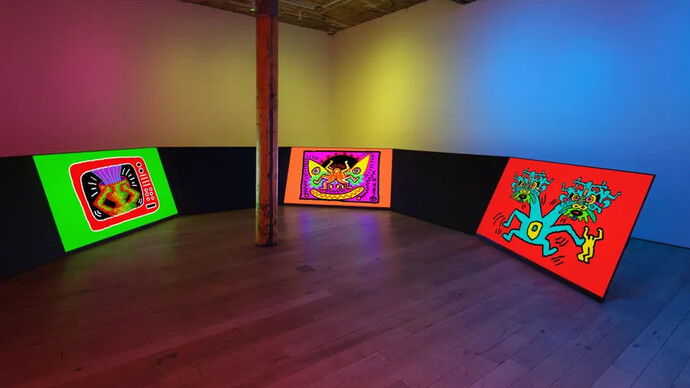 Keith Haring, More light, exhibition view. Courtesy of Martos Gallery