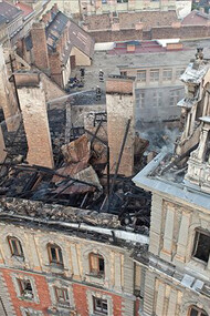 The restoration of a building damaged by fire