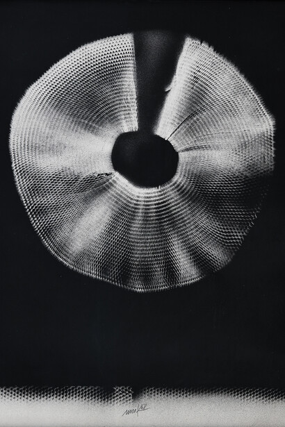 Heinz Mack, Lichtwirbel, 1968, Spray paint on paper, 81 x 59 cm, 31 7/8 x 23 1/4 inches