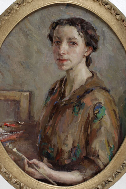 Elena Karamihaylova, Self-portrait (detail), 1916. Courtesy of the National Gallery