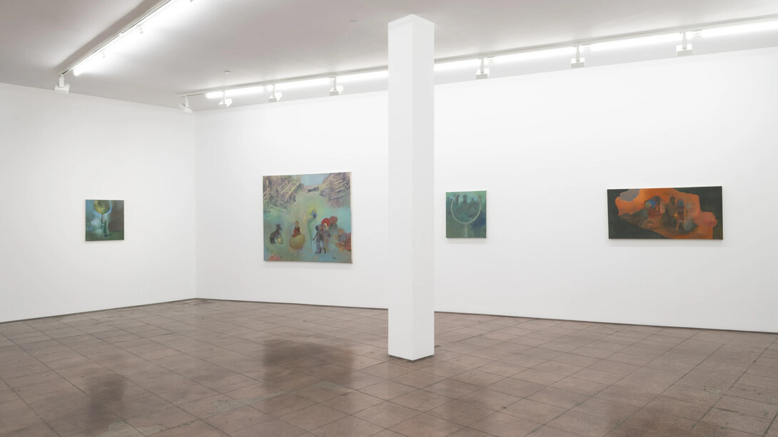 Justine Neuberger, Static from the angelic waveband, exhibition view. Courtesy of Hales Gallery