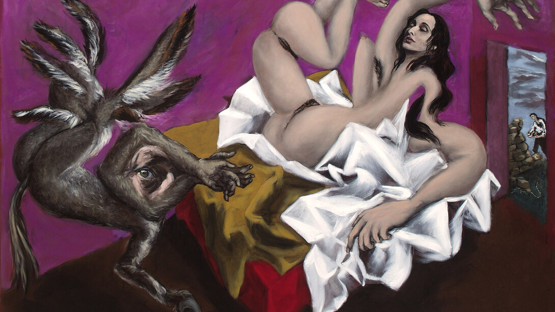 Gérard Garouste, Dina, 2005, huile sur toile, 200 x 260 cm.
Collection Daniel Templon. © Photo numeric’Art studio © Adagp Paris 2015