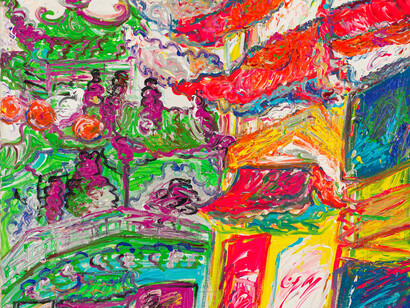 Simone Gad,
Chinatown, Hop Louie (detail), 2009/2010,
Acrylic on canvas.
48 x 36 inches / 121.9 x 91.4 cm. Courtesy of Track 16 Gallery, Los Angeles