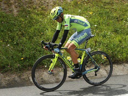 Alberto Contador corriendo con el Tinkoff
