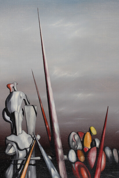 Yves Tanguy, Les sourciers (detail), 1945. Courtesy of Berggruen Gallery