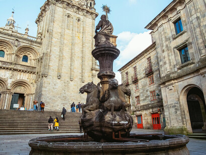 A chegada a Santiago de Compostela, na capital de Galiza, Espanha é um misto de alívio, superação e exaustão