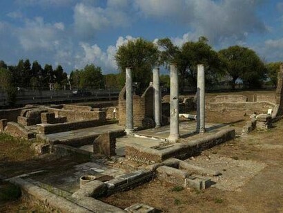 Ancient Synagogue ruins: port of Ostia Antica