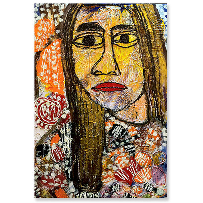 Yang Si Young, Thinking woman, 72x89cm, mixed media on canvas