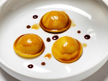 Delicias en el restaurante La Francescana de Modena, Italia