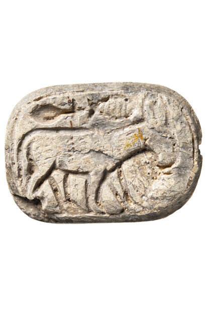 Utterly indispensable. The donkey in the ancient world, artwork in exhibition. Courtesy of Staatliche Museen