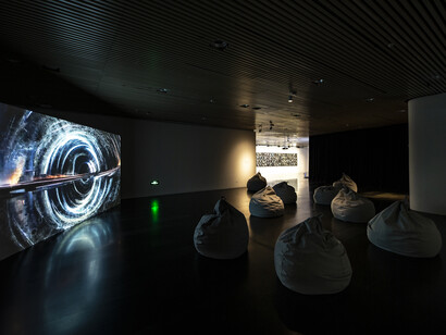 Various artists, Exhibition of 2025 Tsinghua University Art Museum Art & Technology Week. The mirror world: machines, algorithms, and aura, exhibition view. Courtesy of Tsinghua University Art Museum