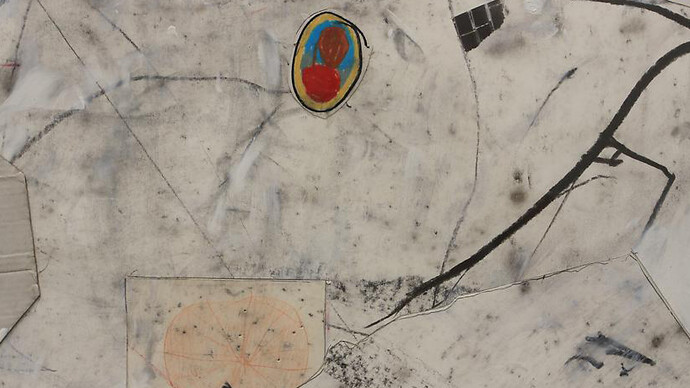 Joseph Hart, detail of Untitled (K.I.05), 2014 / collaged paper, acrylic, oil crayon and graphite on paper / 50 x 38 inches