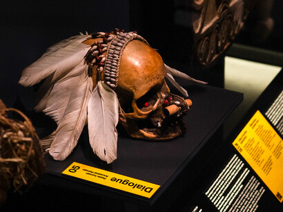 Les archives de la diversité humaine, vue de l’exposition. Avec l’aimable autorisation du Musée d’ethnographie de Genève