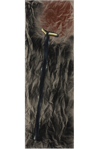 Enzo Cucchi, Senza titolo, 2014, Olio e acrilico su tela, 157  x 50 cm