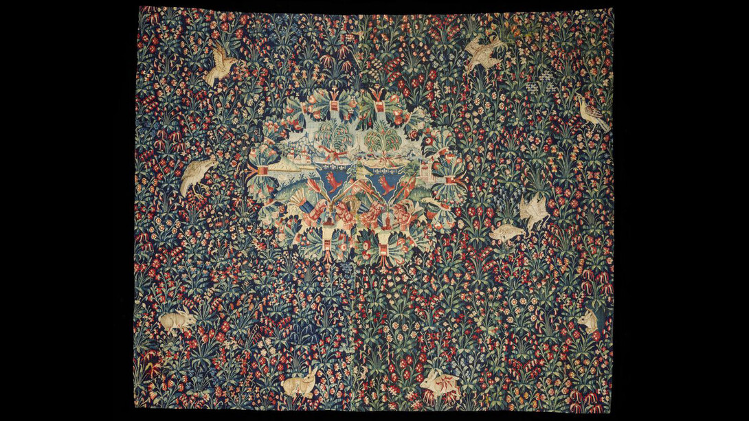 Armorial Millefleurs Tapestry, 1530–1550, Belgian, artist unknown, wool; tapestry weave. Los Angeles County Museum of Art, Gift of Mr. and Mrs. Arnold Kirkeby.