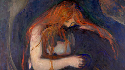 Detalle de Amor y dolor (Vampiro), Edvard Munch