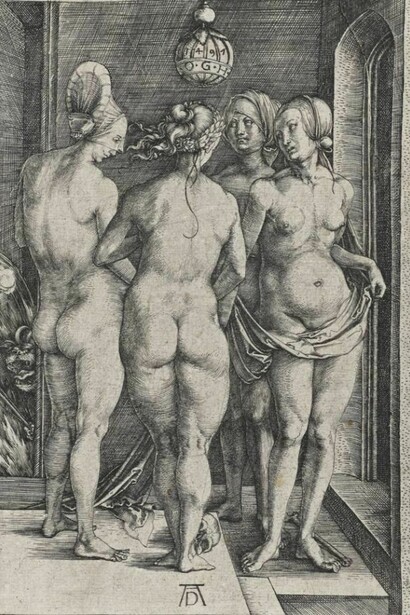The Four Witches (Bartsch No. 75 (89), Dürer, Engraving on paper 19.00 x 13.10 cm, © National Galleries of Scotland