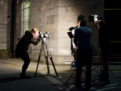 Grabando en el lugar de los hechos