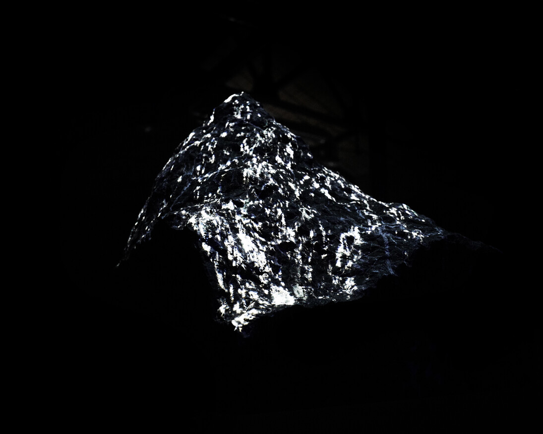 Michel Comte, Light. Requiem, 2017. Mountain in black granite, HD video projection, 3D mapping, stereo 19 minutes, looped. 