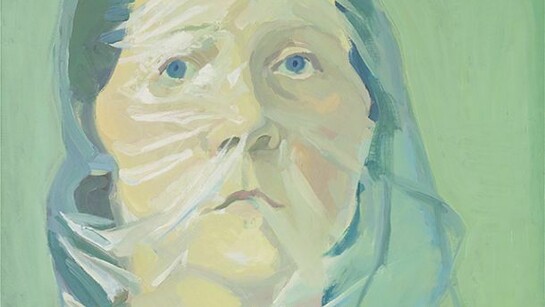 Maria Lassnig. Selbstporträt unter Plastik. 1972. Oil on canvas. Collection de Bruin Heijn. Photo copyright Peter Cox.