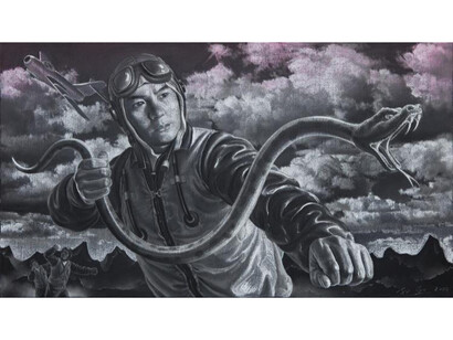 Sun Xun, Sometimes Memory Does Lie, 2014, pastel on canvas, canvas: 19 11/16 x 39 3/8 inches (50 x 100 cm), framed: 39 1/2 x 52 3/4 x 4 3/4 inches (100.3 x 134 x 12.1 cm). © Sun Xun. Courtesy: Sean Kelly, New York
