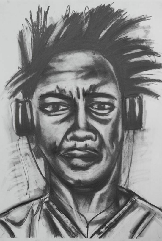 Frederick Hayes, Transformation / Good days Bad, 2013, graphite on paper 30 x 22 inches