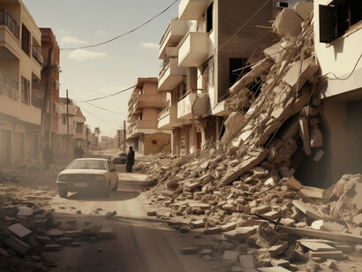 From above, destruction looks almost quiet—like something already decided