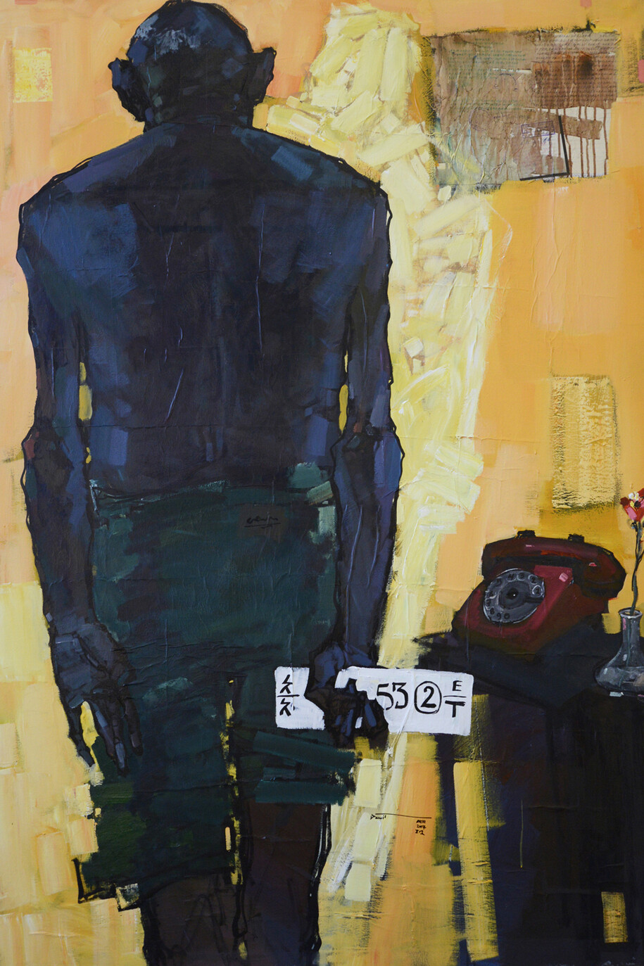 Dawit Abebe, No. 2 Background 12, acrylic and collage on canvas, 140 x 200 cm