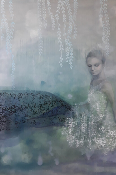 Ludmila Kazinkina, Senza titolo #2, 2019, olio su tela, cm. 120x90 