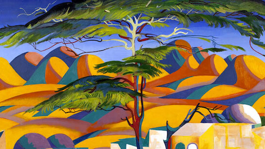 Landscape with donkeys. Algeria 100x90cm, acrylic on canvas, 2015. Courtesy of Andakulova Gallery