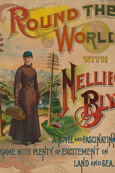 Round the World Nellie Bly. Ogni giorno, il New York World, pubblica i miei articoli e un gioco dell’oca intorno al mondo con le mie tappe