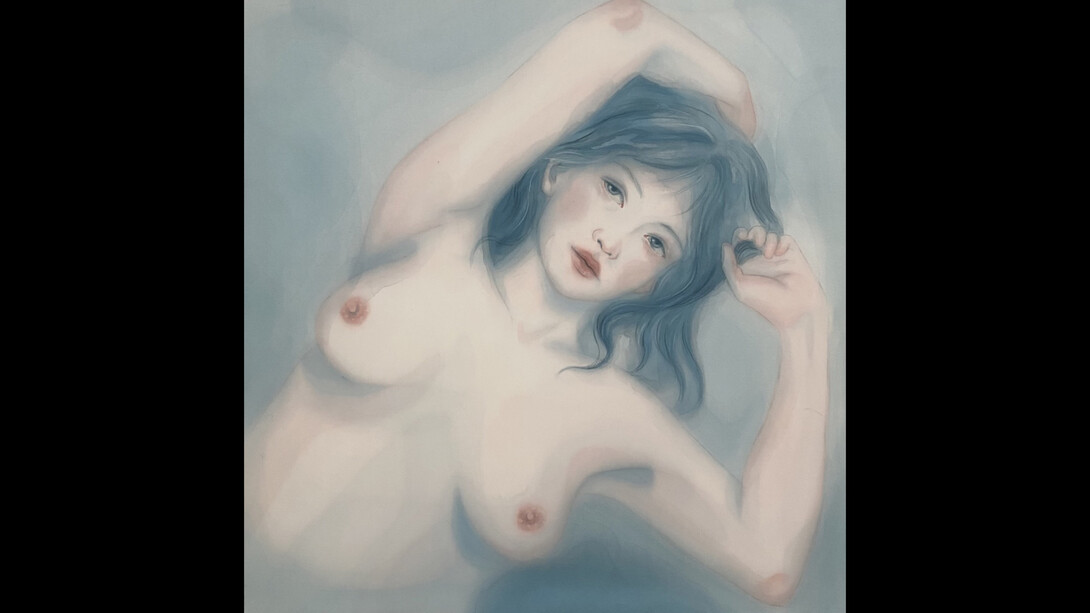 Naomi Boiko Stapleton, ‘Insomnia blues’, 2022, acquarello su cotone, 60x60 cm